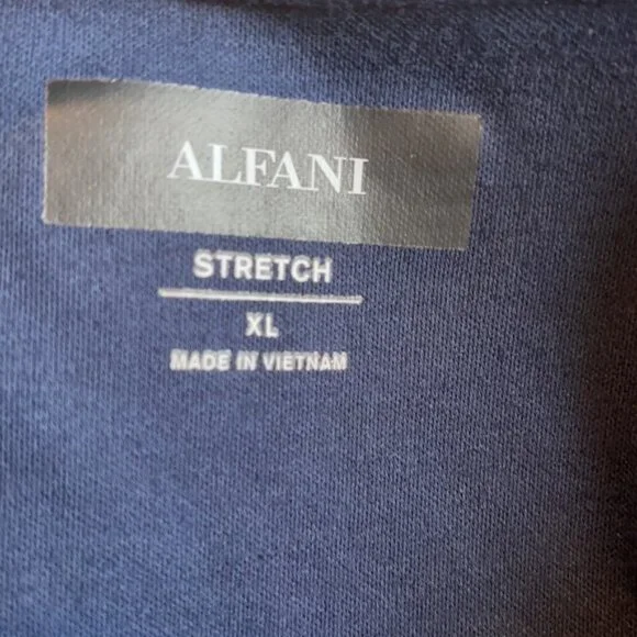 Men’s alfani vneck navy stretch T-shirt - Picture 3 of 4